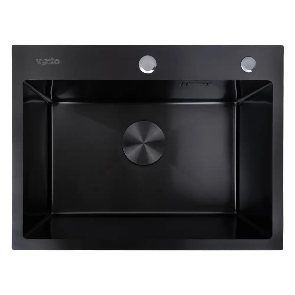 Мойка кухонная Ventolux HMKS 5843 PVD BK 3/0,6 - Фото 1