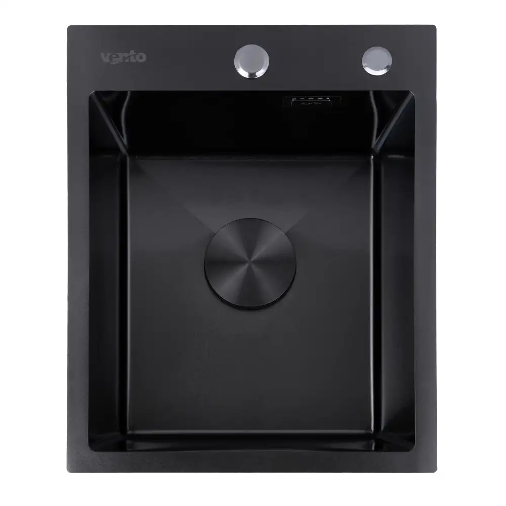Мойка кухонная Ventolux HMKS 4050 PVD BK 3/0,8 - Фото 1