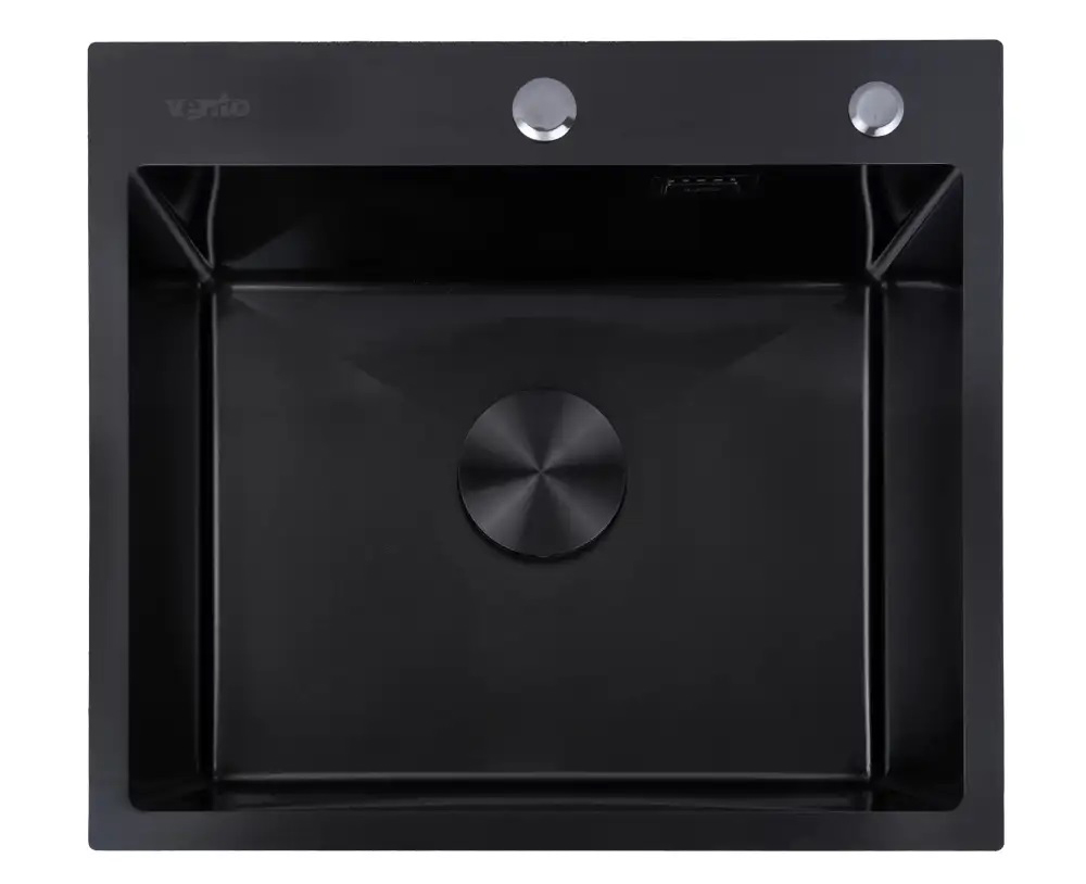 Мойка кухонная Ventolux HMKS 5448 PVD BK 3/0,6 - Фото 1