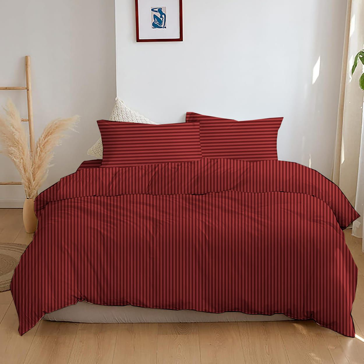 Комплект постельного белья Zastelli 19-1655 Garnet Stripe 1 см бязь 175х210 Красный (21834) - Фото 1