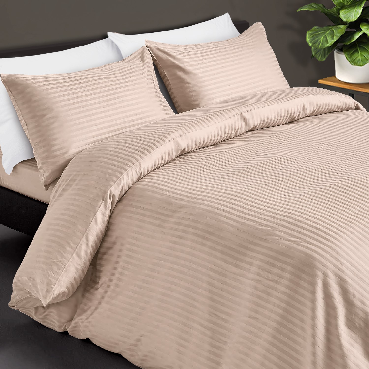 Комплект постельного белья Zastelli Ivory Stripe сатин 175х210 Айвори (21150) - Фото 1