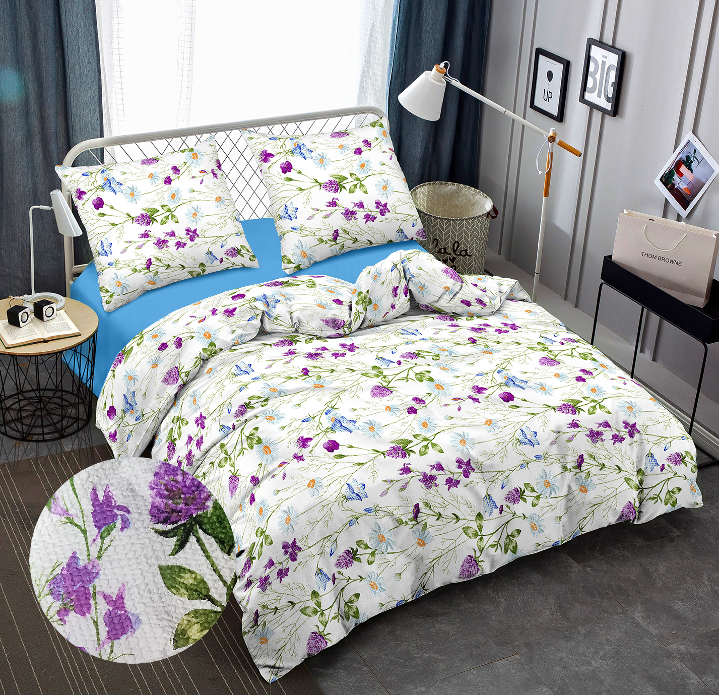 Комплект постільної білизни Zastelli J3833-9/Bonnie Blue жатка 175х210 Різнокольоровий (22265) - Фото 1