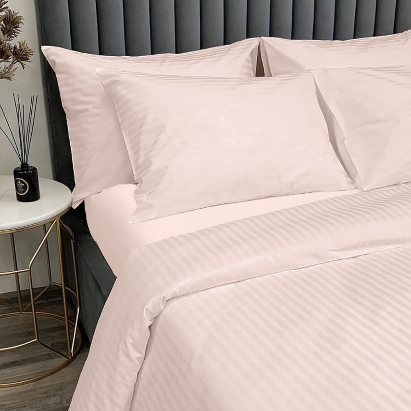 Комплект постельного белья Zastelli Ivory Stripes/Pearled Ivor Stripe сатин 200х220 см айвори (21859) - Фото 1