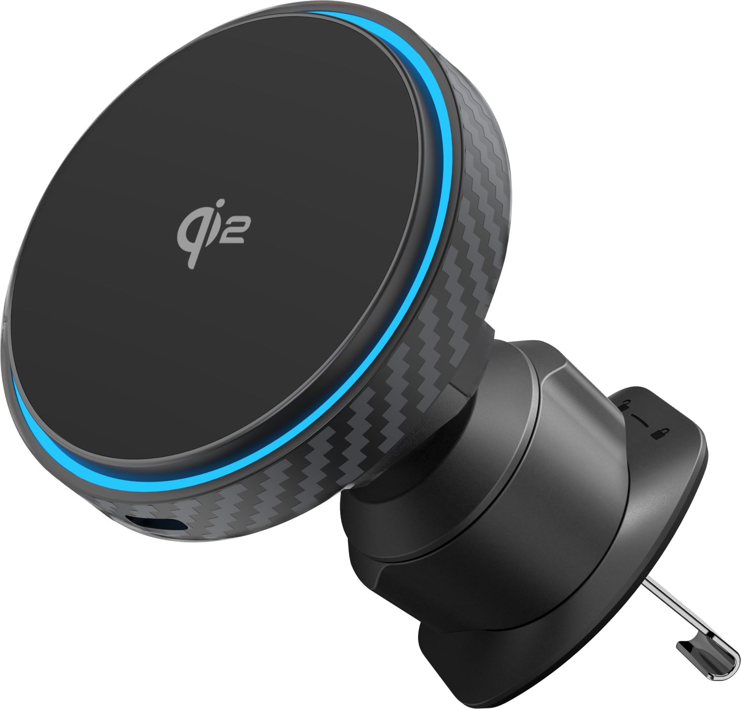 Автотримач з бездротовою зарядкою Proove Graphite Circle Qi2 15W Black (WHGC15010001) - Фото 1