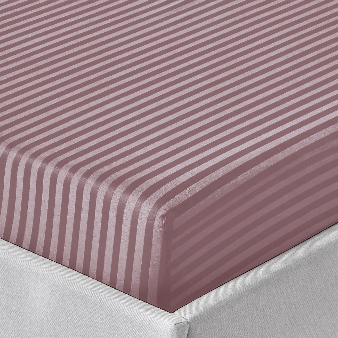 Простынь односпальная Zastelli на резинке Rose stripe поликоттон 100х200+20 см Розовый (21872) - Фото 1