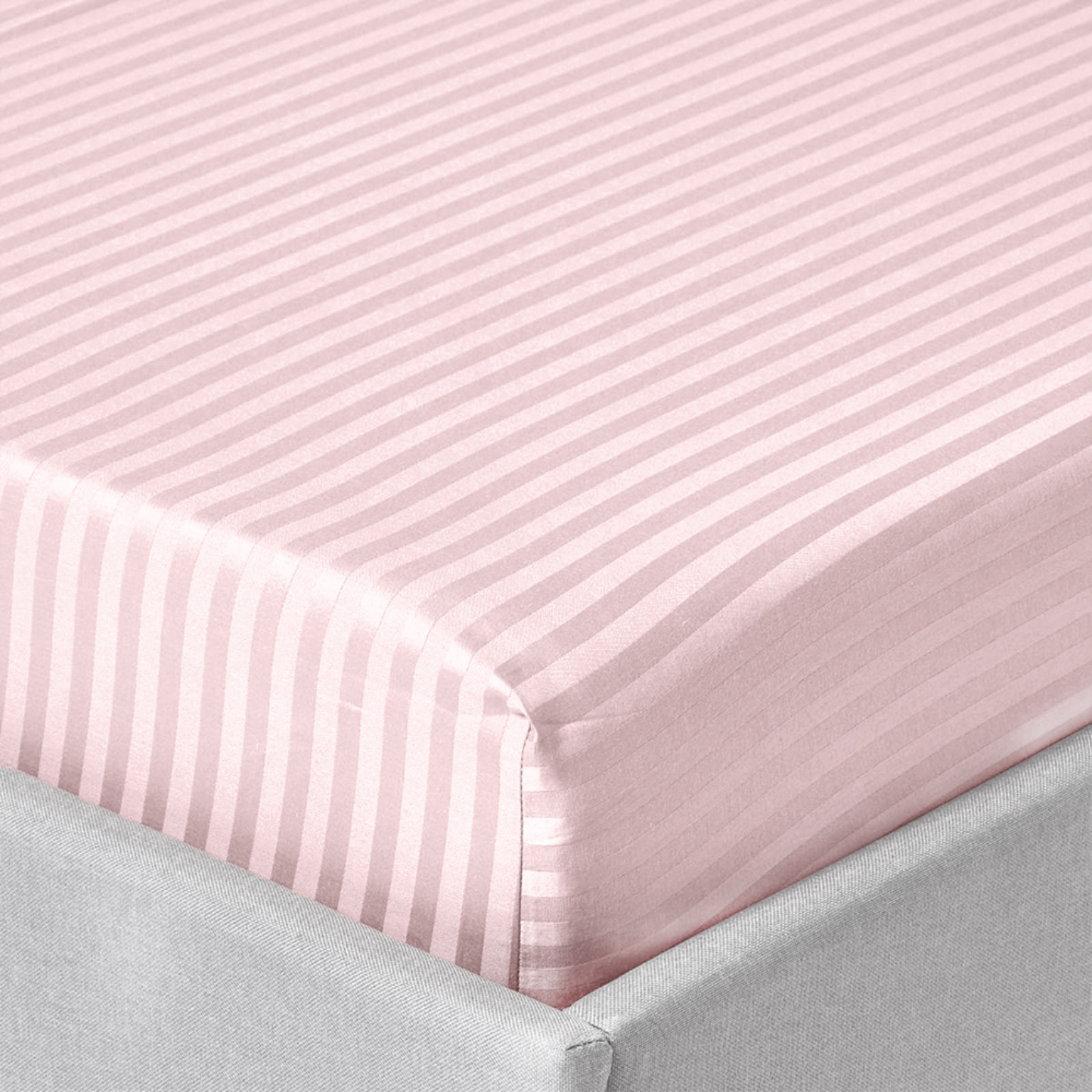 Простынь односпальная Zastelli на резинке Pink stripe поликоттон 100х200+20 см Розовый (22069) - Фото 1