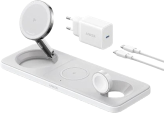 Беспроводное зарядное устройство Anker MagGo Wireless Charging Station 15W 3-in-1 Pad (B25M1321) - Фото 1