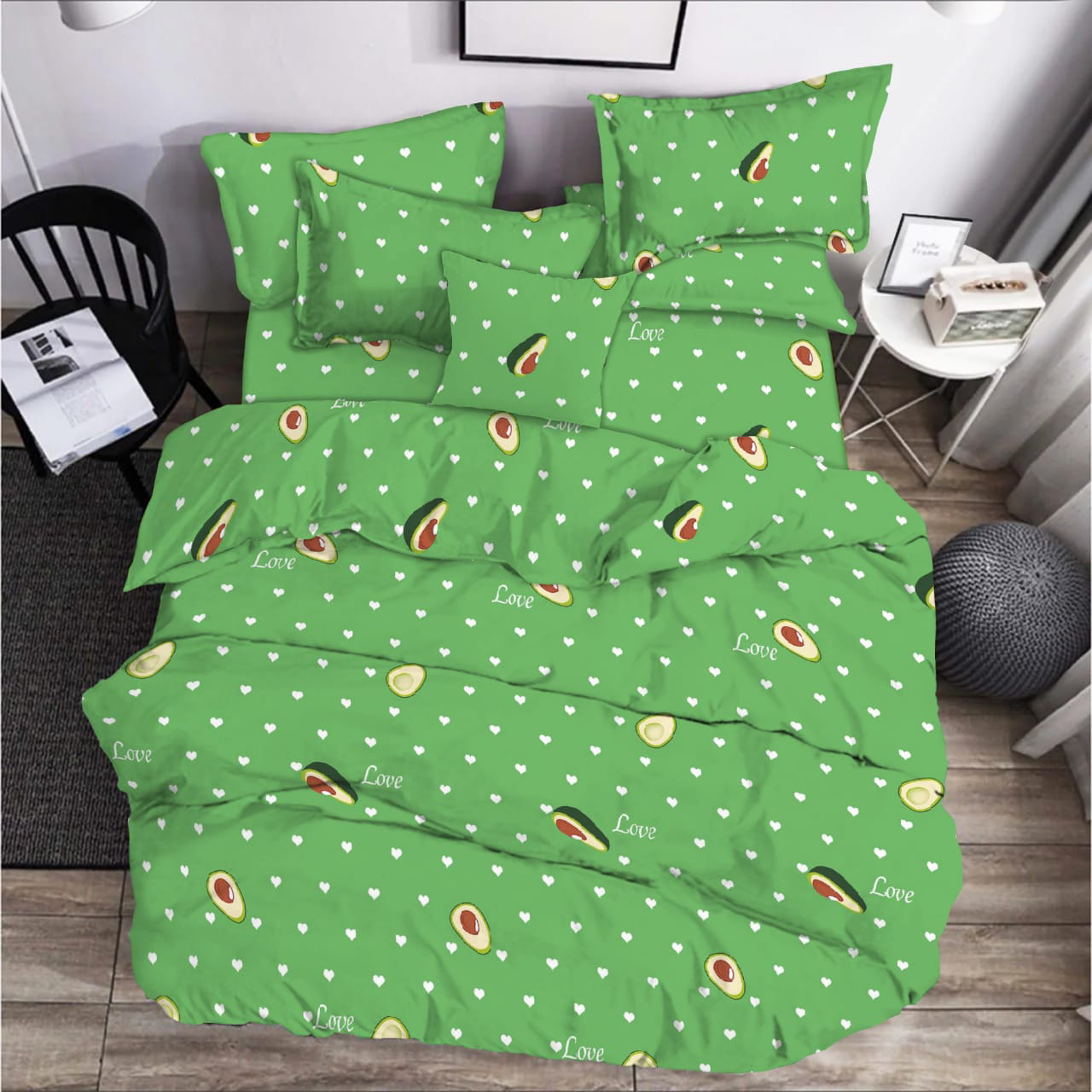 Комплект постельного белья Zastelli Avocado on Bright Green бязь 2х145х210 зеленый (19260) - Фото 1