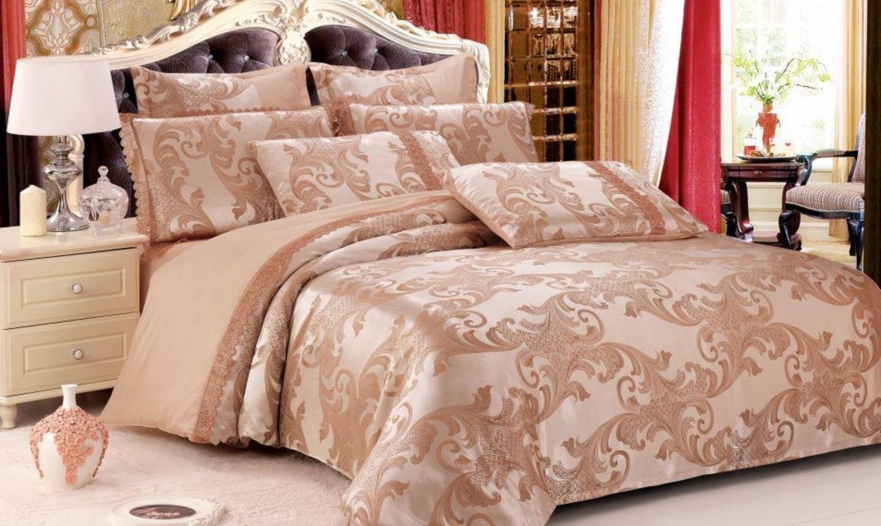 Комплект постельного белья Word of Dream JQ35 Жаккард 2х145х215 Коричневый (13756) - Фото 1