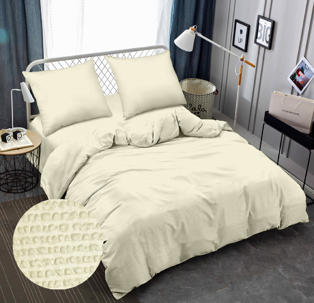 Комплект постельного белья Zastelli 11-0106 Sweet Corn жатка 175х210 Айвори (22024) - Фото 1