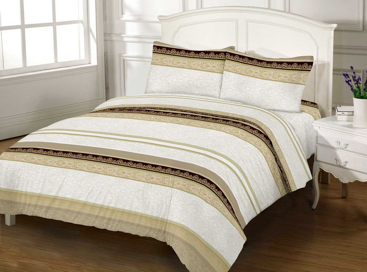 Комплект постельного белья Zastelli 2847 E BEIGE GOLD USA бязь 175х210 Коричневый (16289) - Фото 1