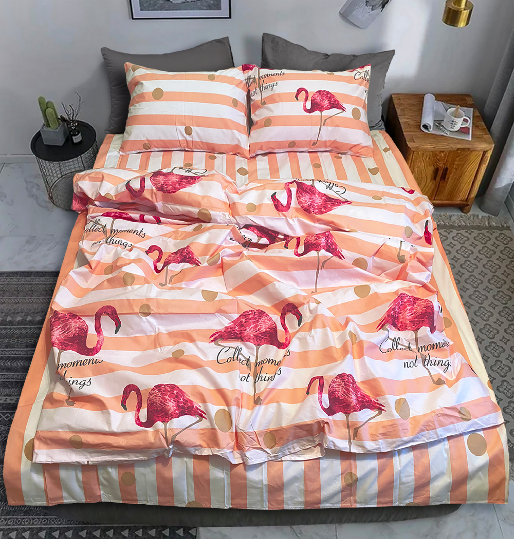 Комплект постельного белья Zastelli Flamingo бязь 175х210 Розовый (18220) - Фото 1