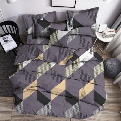 Комплект постельного белья Zastelli Geometric серая бязь 200х220 см серый (20417) - Фото 1
