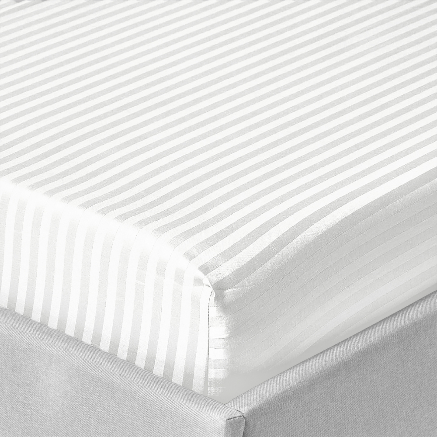 Простирадло полуторне Zastelli на резинці White stripe полікоттон 160х200+20 см Білий (21857) - Фото 1