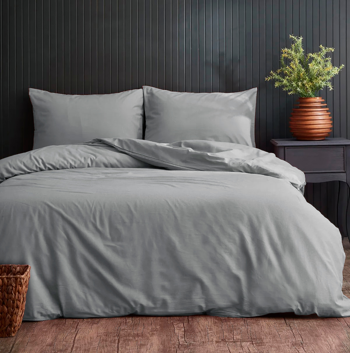 Комплект постельного белья Zastelli Light Gray поликоттон сатин 200х220 Серый  (21606) - Фото 1