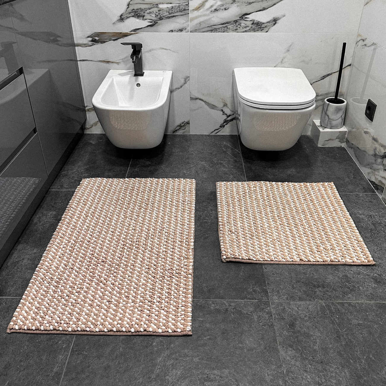 Купить Набор ковров DarianA Melody 55х50+50х80 см Бежевый (1000007499) - Фото 1 Набор ковров DarianA Melody 55х50+50х80 см Бежевый (1000007499) - Фото 1