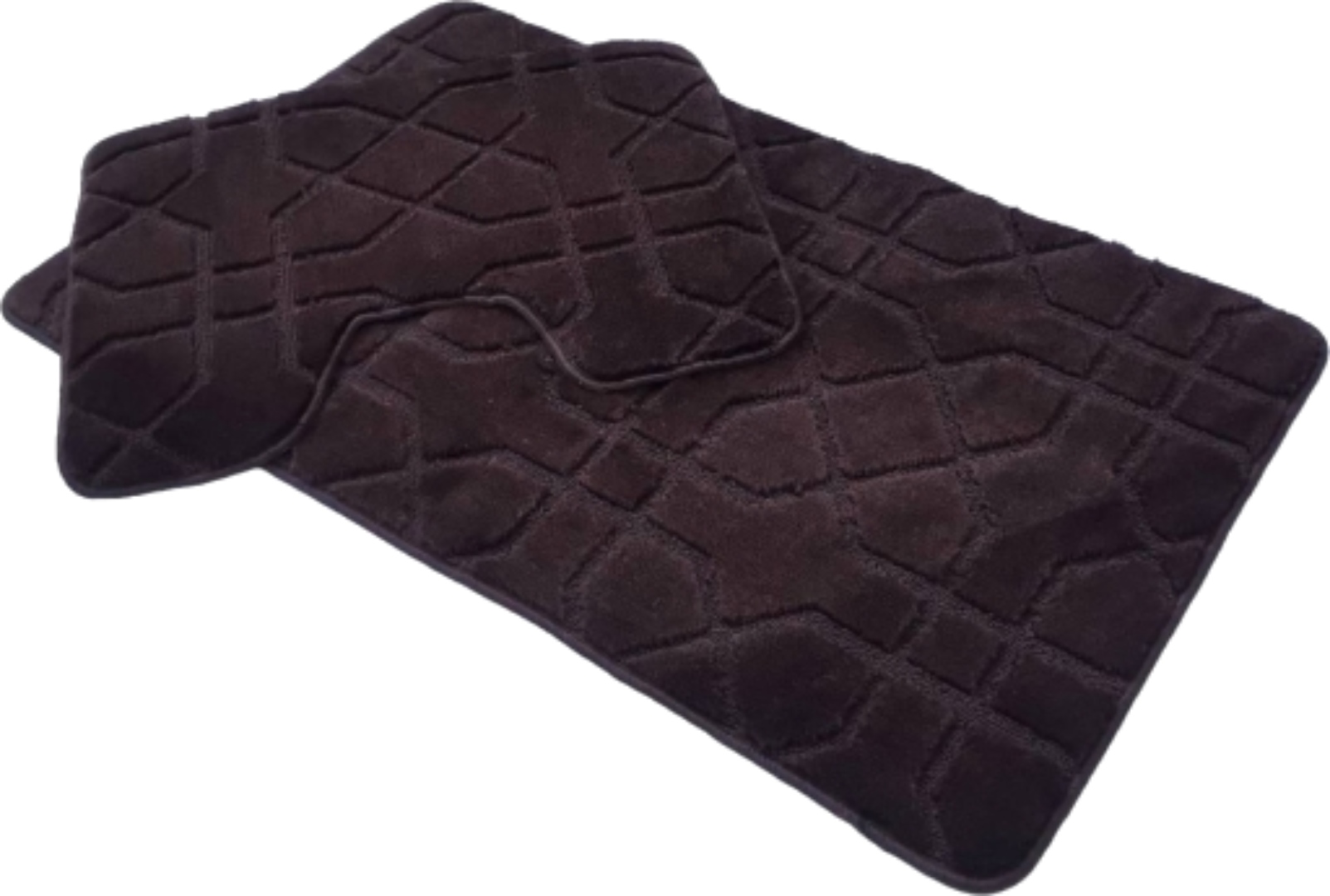 Купить Набор ковров DarianA полипропилен Standard 60х100+60х50 см с вырезом Шоколадная геометрия (1000009635) - Фото 1 Набор ковров DarianA полипропилен Standard 60х100+60х50 см с вырезом Шоколадная геометрия (1000009635) - Фото 1