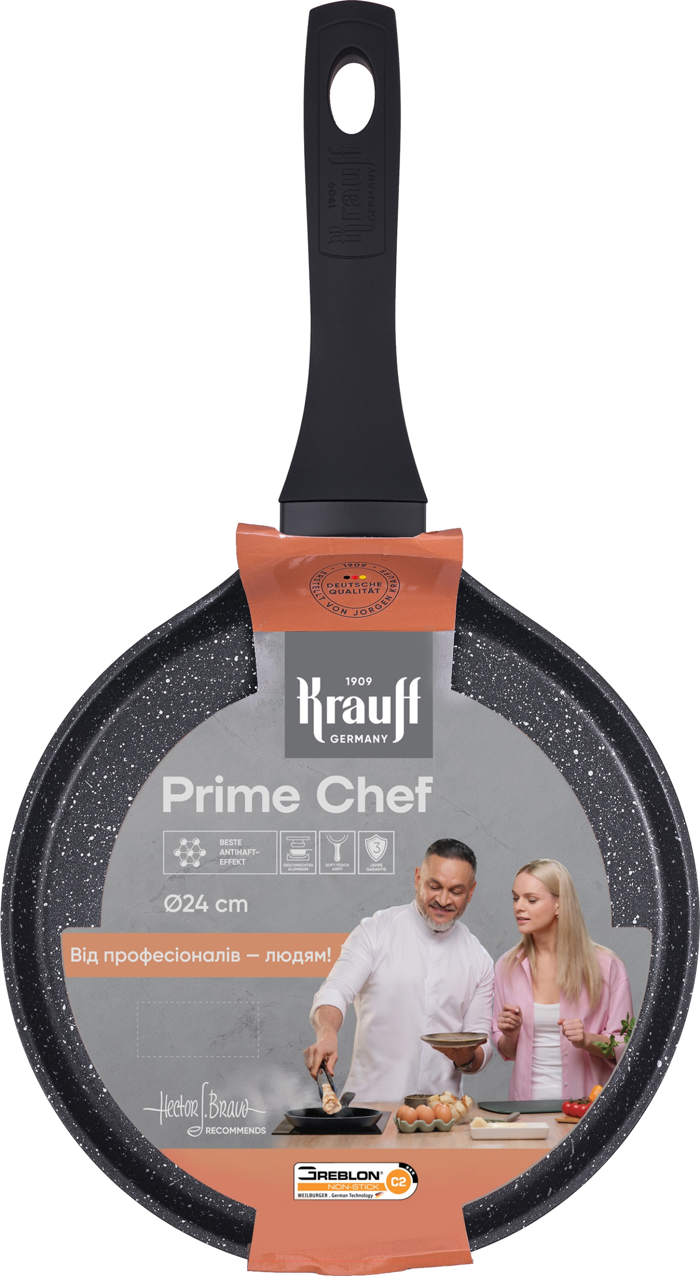 Сковорода для блинов Krauff 25-45-246 Prime Chef 24 см - Фото 1