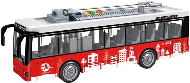 Наземна спецтехніка DIY TOYS інерційний тролейбус зі звук. та світл. еф. дверцята відкриваються (CJ-4002564) - Фото 1