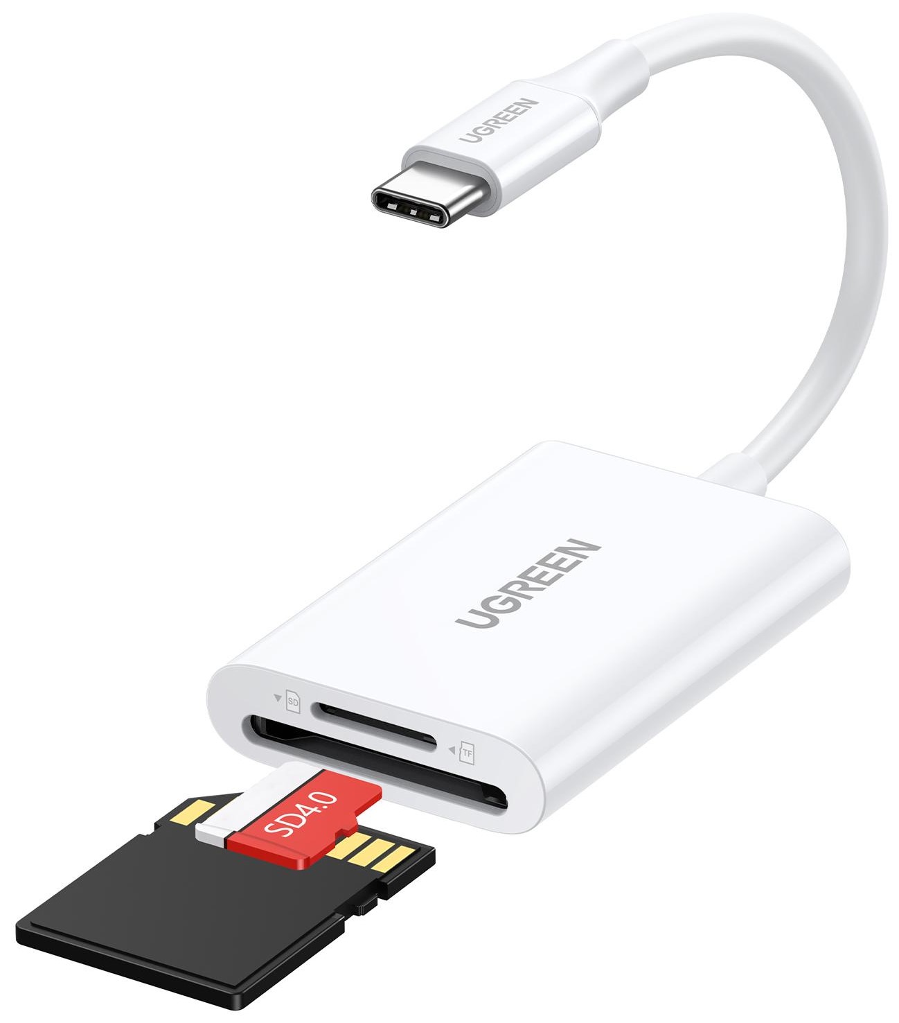 Кардридер UGREEN CM265 USB-C 3.1 Card Reader for TF/SD White (35506) - Фото 1