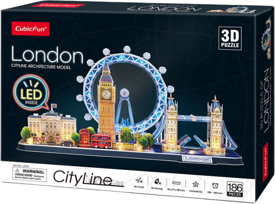 3D пазлы Cubic Fun CITYLINE с LED подсветкой Лондон (L532h) - Фото 1