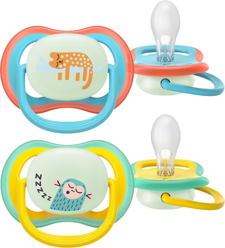 Ортодонтическая пустышка Philips Avent Ultra Air Ночная, 18+ мес. (SCF376/32) - Фото 1