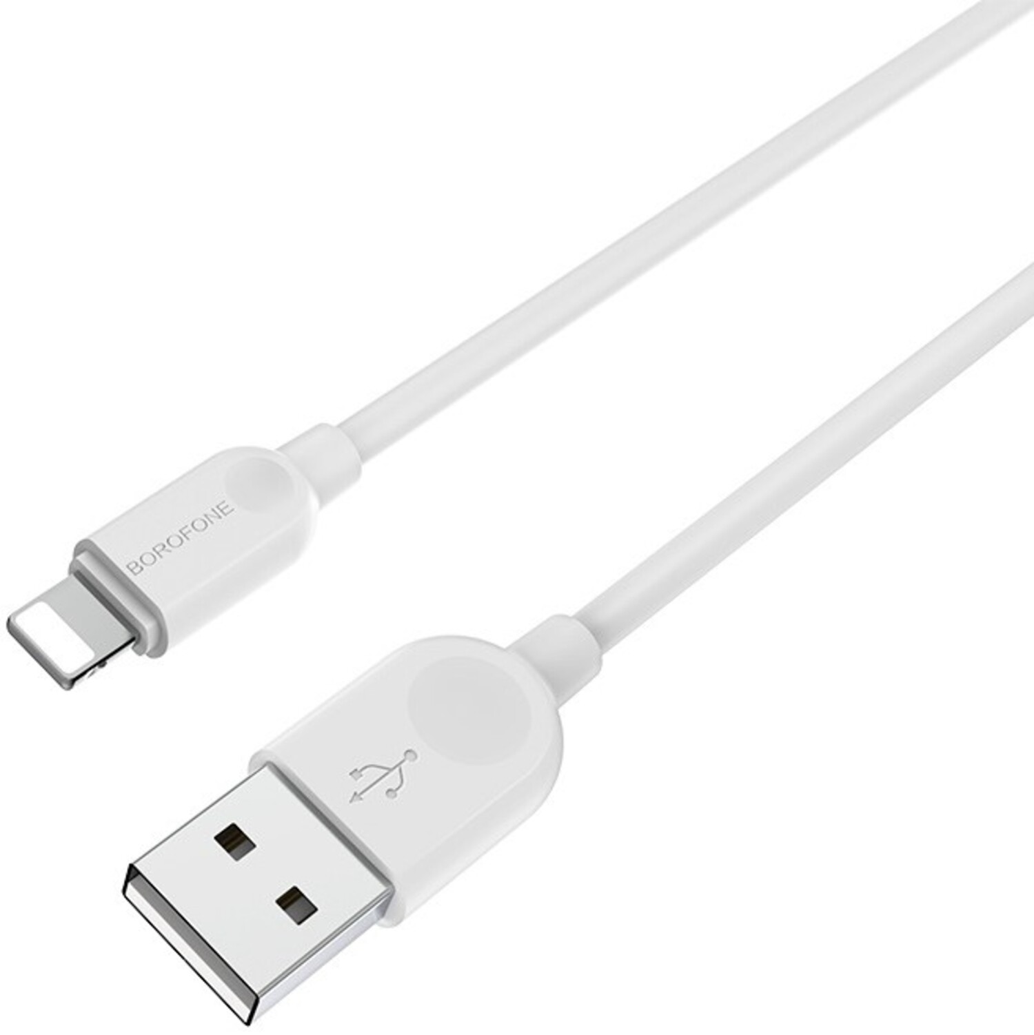 Кабель синхронізації даних BOROFONE BX14 USB to iP 2.4A, 1m White (6957531089971) - Фото 1