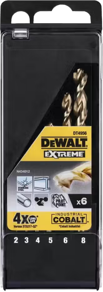 Набір свердел DeWALT EXTREME INDUSTRIAL COBALT HSS-Co 6 шт. (DT4956) - Фото 1