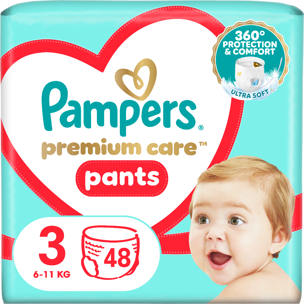 Одноразовые подгузники-трусики Pampers Premium Care Pants Размер 3 (6-11 кг) 48 шт. (80836076) - Фото 1