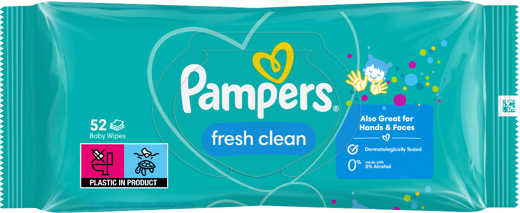 Вологі серветки для немовлят Pampers Fresh Clean, 52 шт. (80778356) - Фото 1