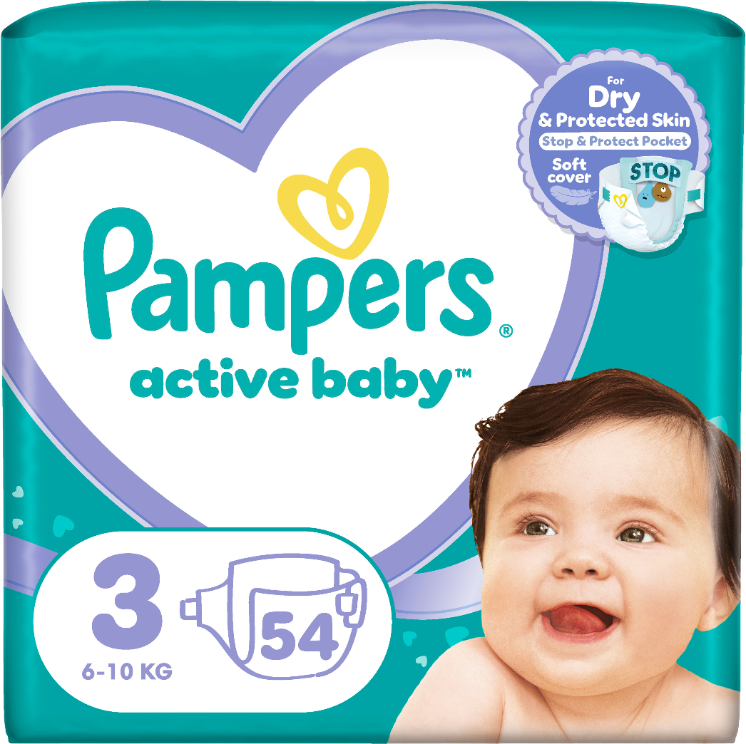 Одноразовые подгузники Pampers Active Baby Размер 3 (6-10 кг), 54 шт. (80856302) - Фото 1