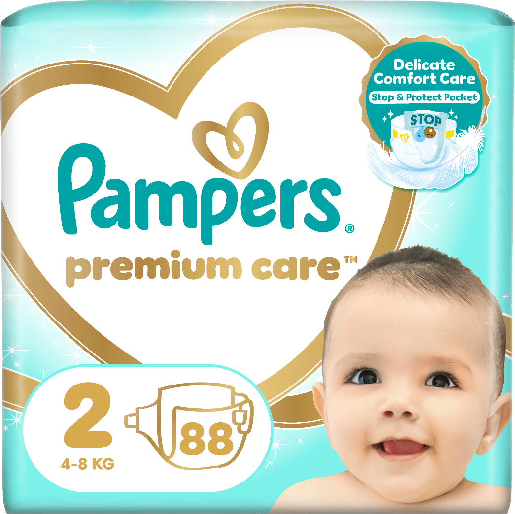 Одноразовые подгузники Pampers Premium Care Размер 2 (4-8 кг), 88 шт. (80840932) - Фото 1