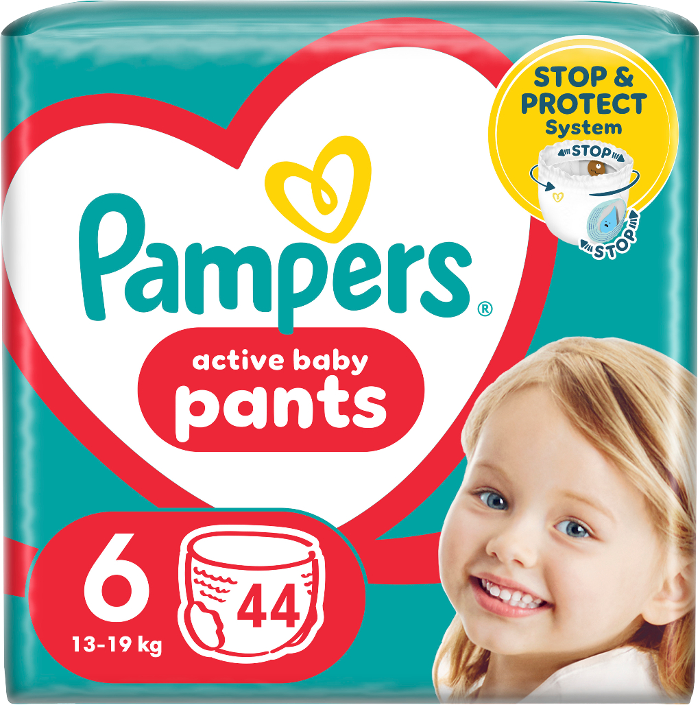 Одноразовые подгузники-трусики Pampers Active Baby Pants Размер 6 (13-19 кг) 44 шт. (80815113) - Фото 1
