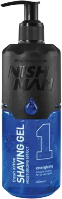Гель для гоління Nishman Shaving Gel No.1 Fresh Active 400 мл Blue (8681665066529) - Фото 1