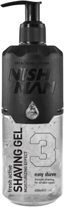 Гель для гоління Nishman Shaving Gel No.3 Fresh Active 400 мл (8681665066413) - Фото 1