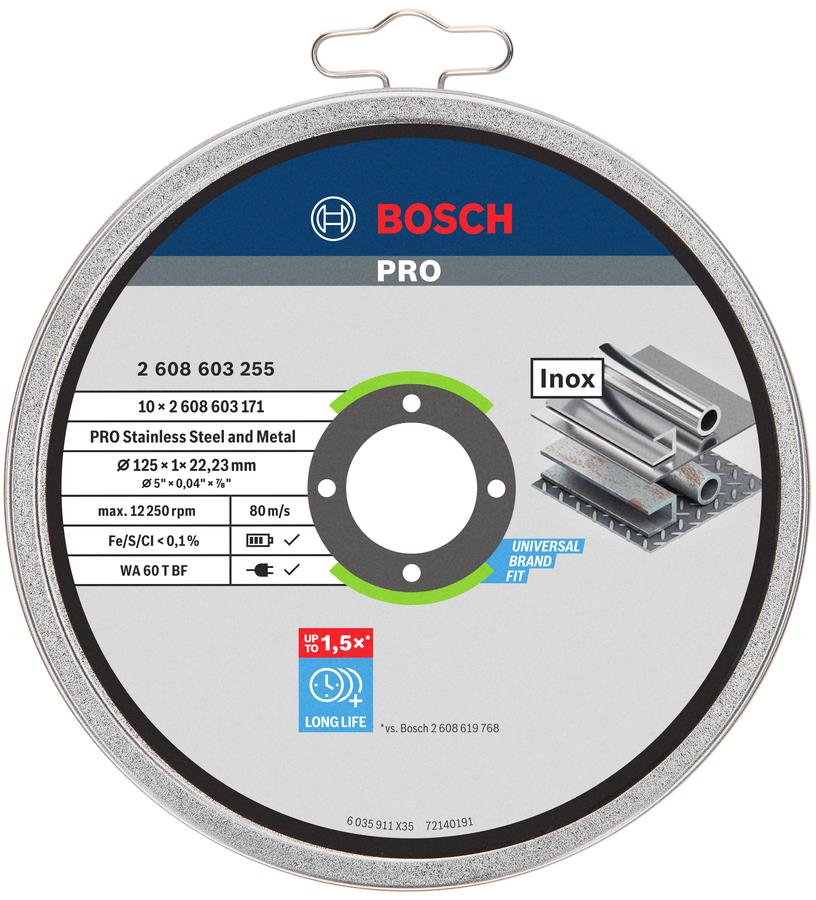 Круг відрізний по металу Bosch Professional Stand 125х1.0х22.2 мм, 10 шт. (2.608.603.255) - Фото 1