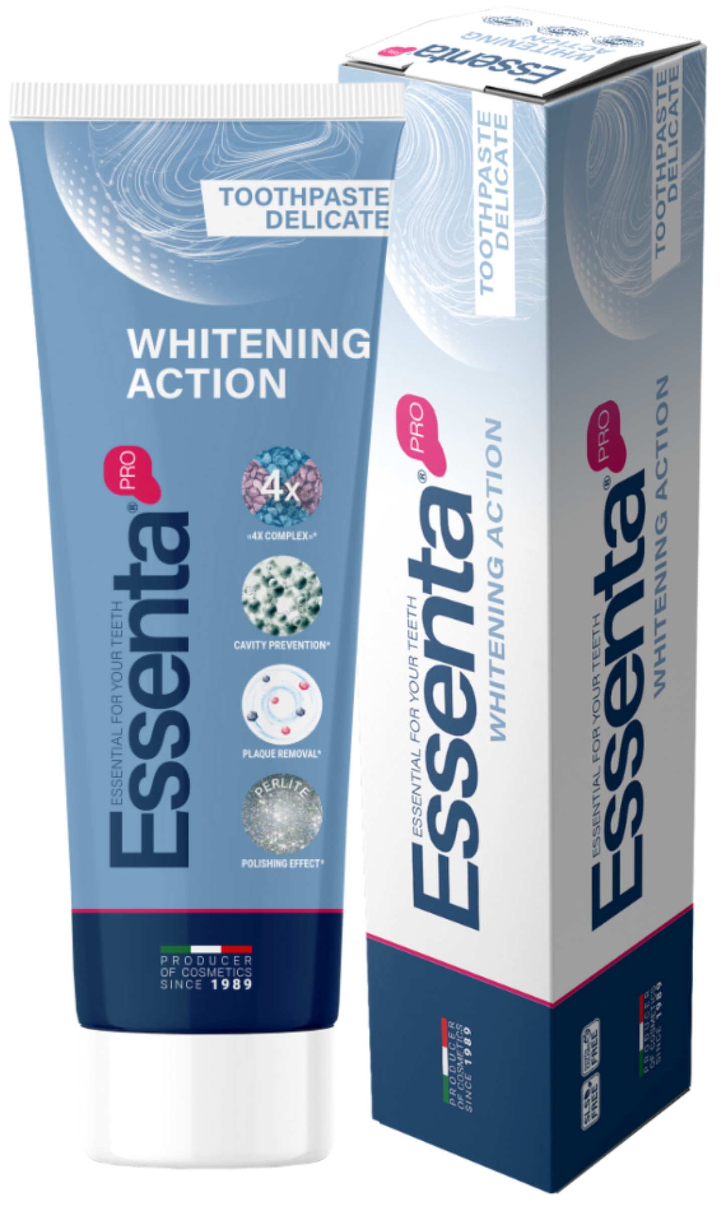 Зубная паста Essenta Pro Whitening Action 75 мл (8031447500060) - Фото 1