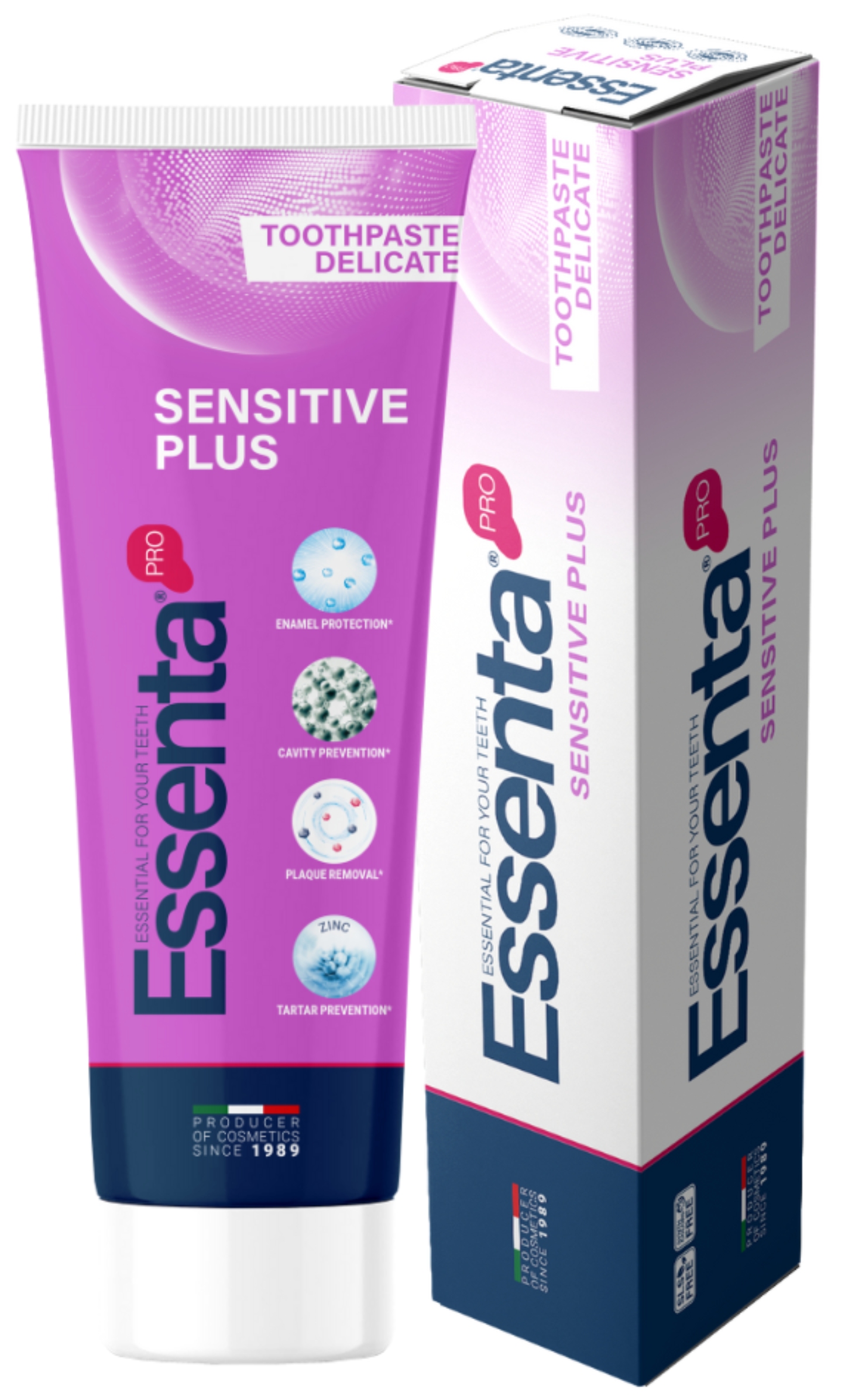 Зубная паста Essenta Pro Sensitive Plus 75 мл (8031447500084) - Фото 1