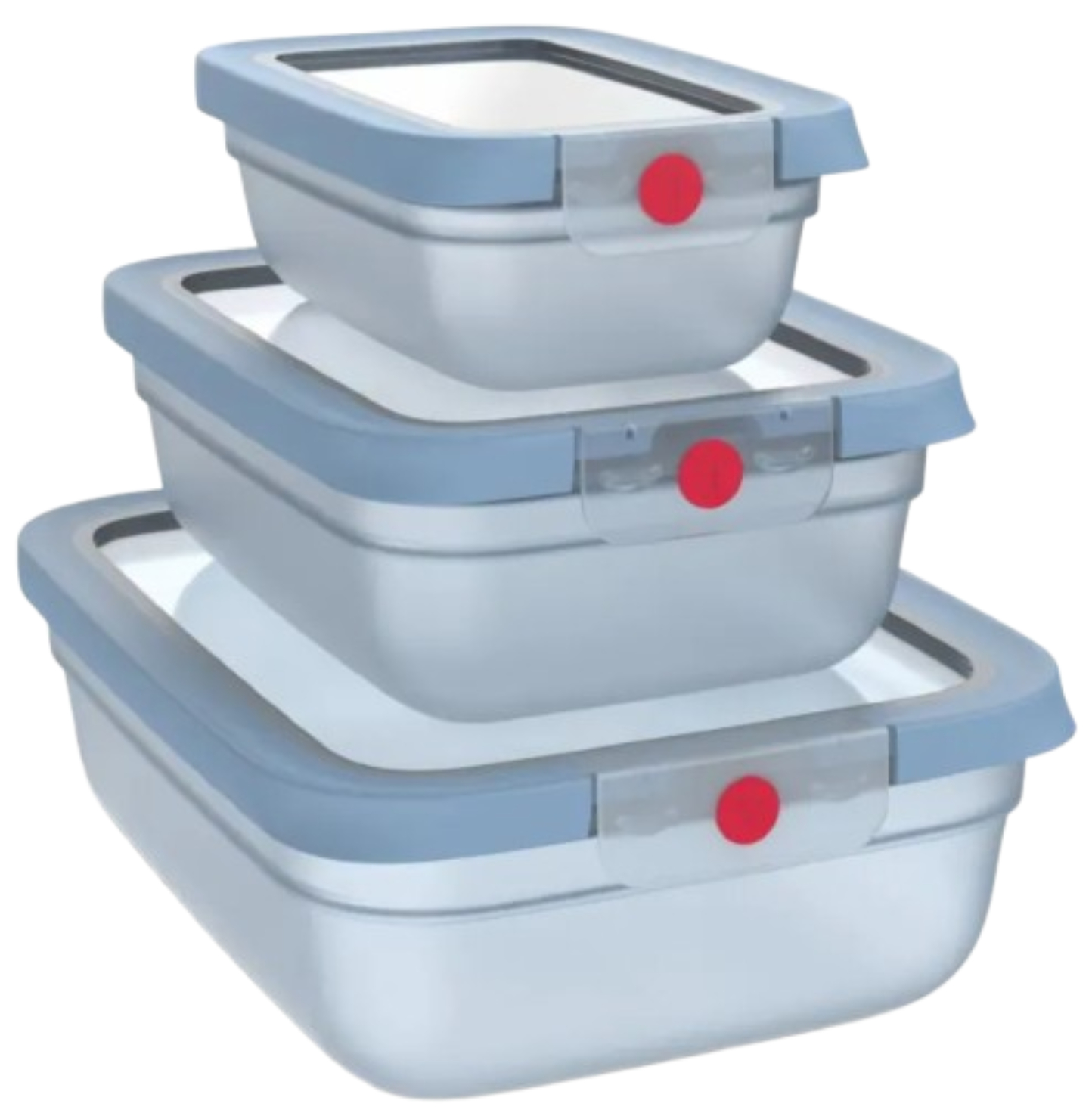 Набір ємностей для зберігання Tefal N1230210 ONECLICK блакитний 3 шт (0,5/1,2/2,3 л ) - Фото 1
