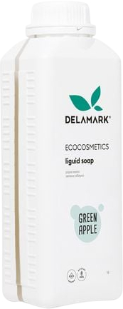 Рідке мило для рук DeLaMark Зелене яблуко 1 л (4820152331946) - Фото 1