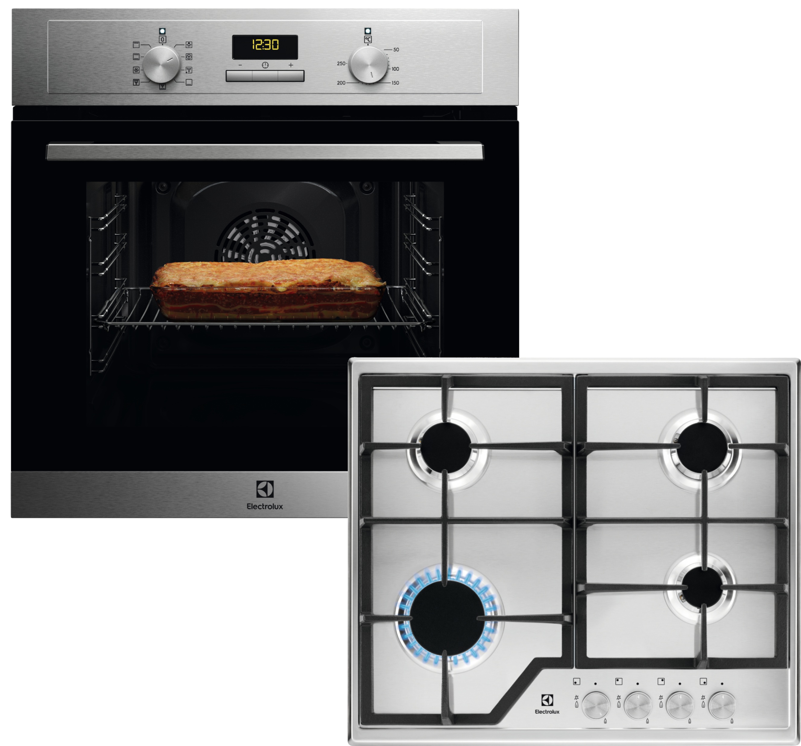 Комплект техніки Electrolux Духова шафа + Варильна поверхня Electrolux EOF3H00BX + KGS6426SX - Фото 1