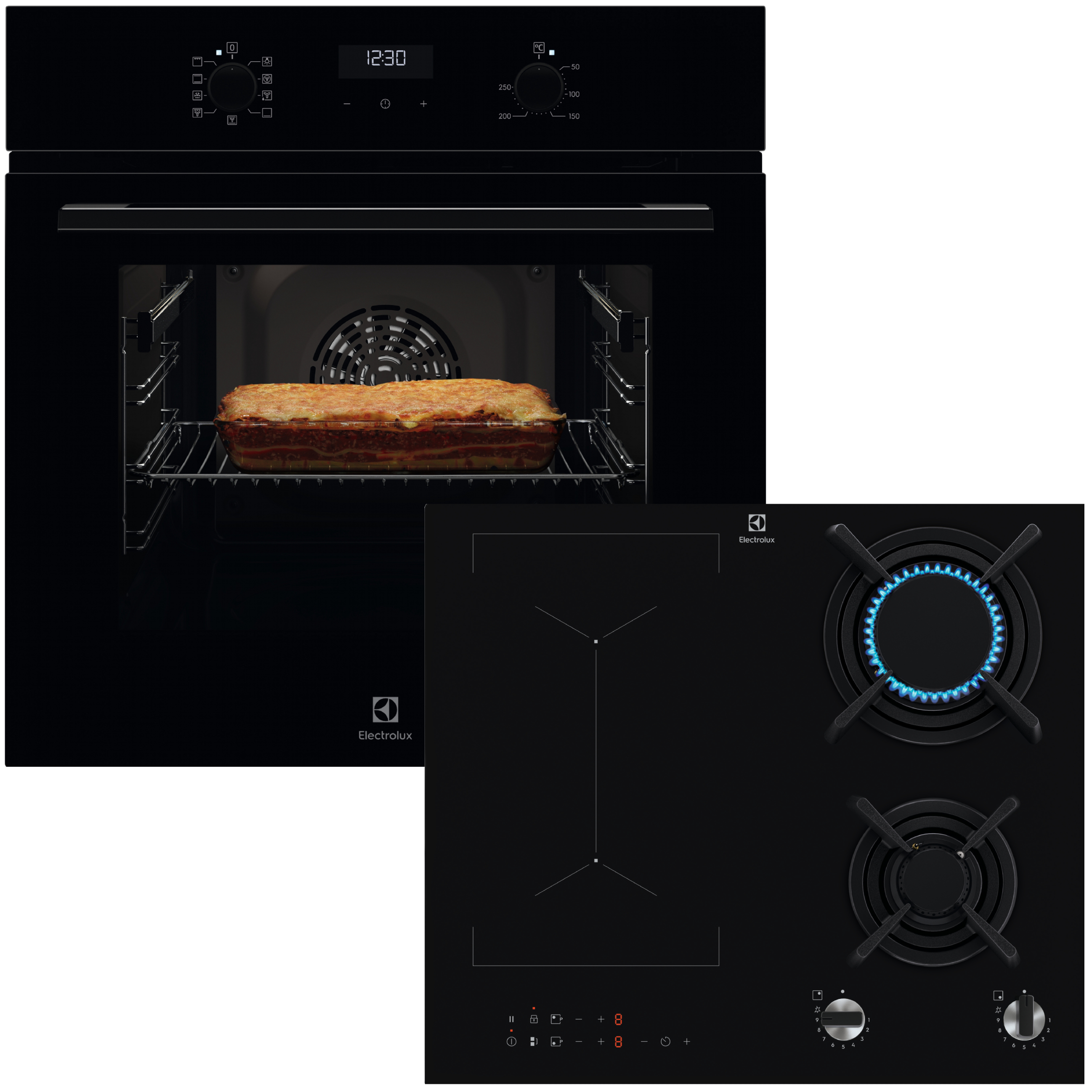 Комплект техніки Electrolux Духова шафа + Варильна поверхня Electrolux EOF5C50BZ + KDI641723K - Фото 1