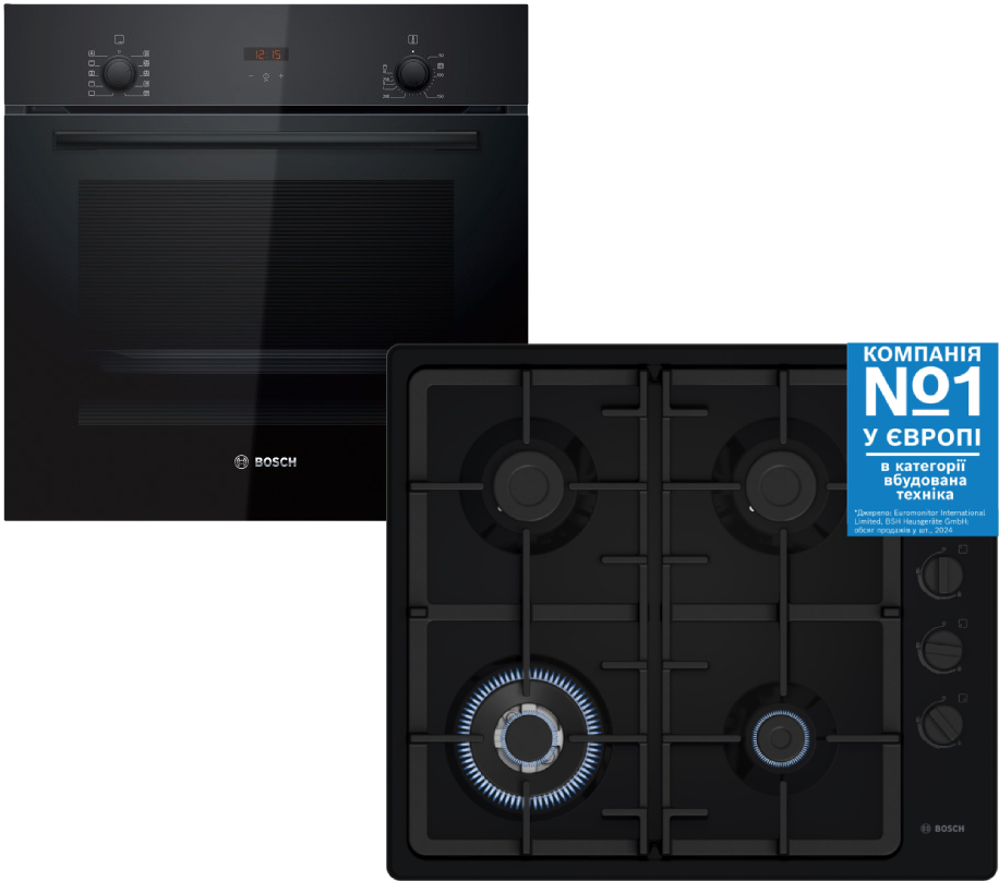 Комплект техники Bosch Духовой шкаф + Варочная панель Bosch HBF512BB1T + PBH6C6K90R - Фото 1