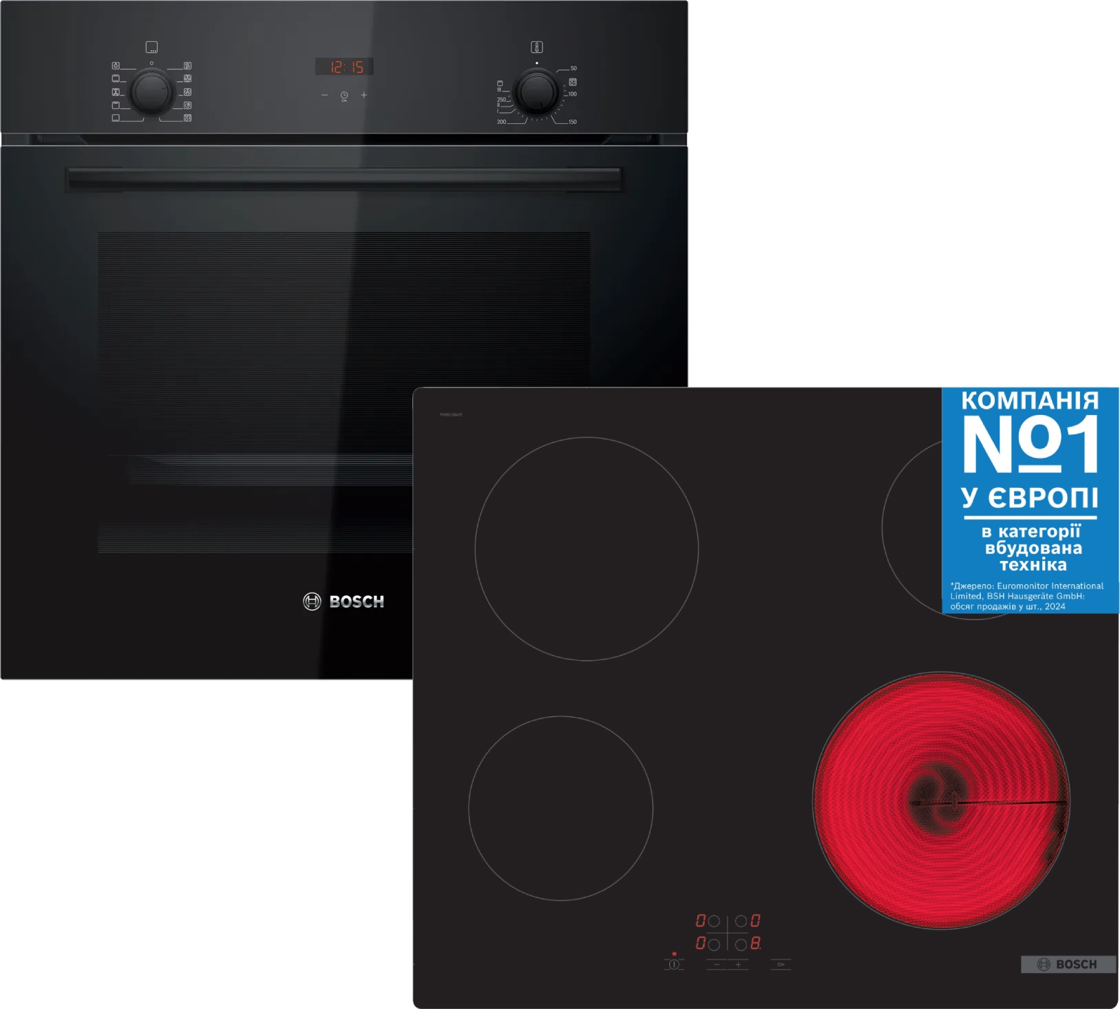 Комплект техники Bosch Духовой шкаф + Варочная панель Bosch HBF512BB1T + PKE611BA2E - Фото 1
