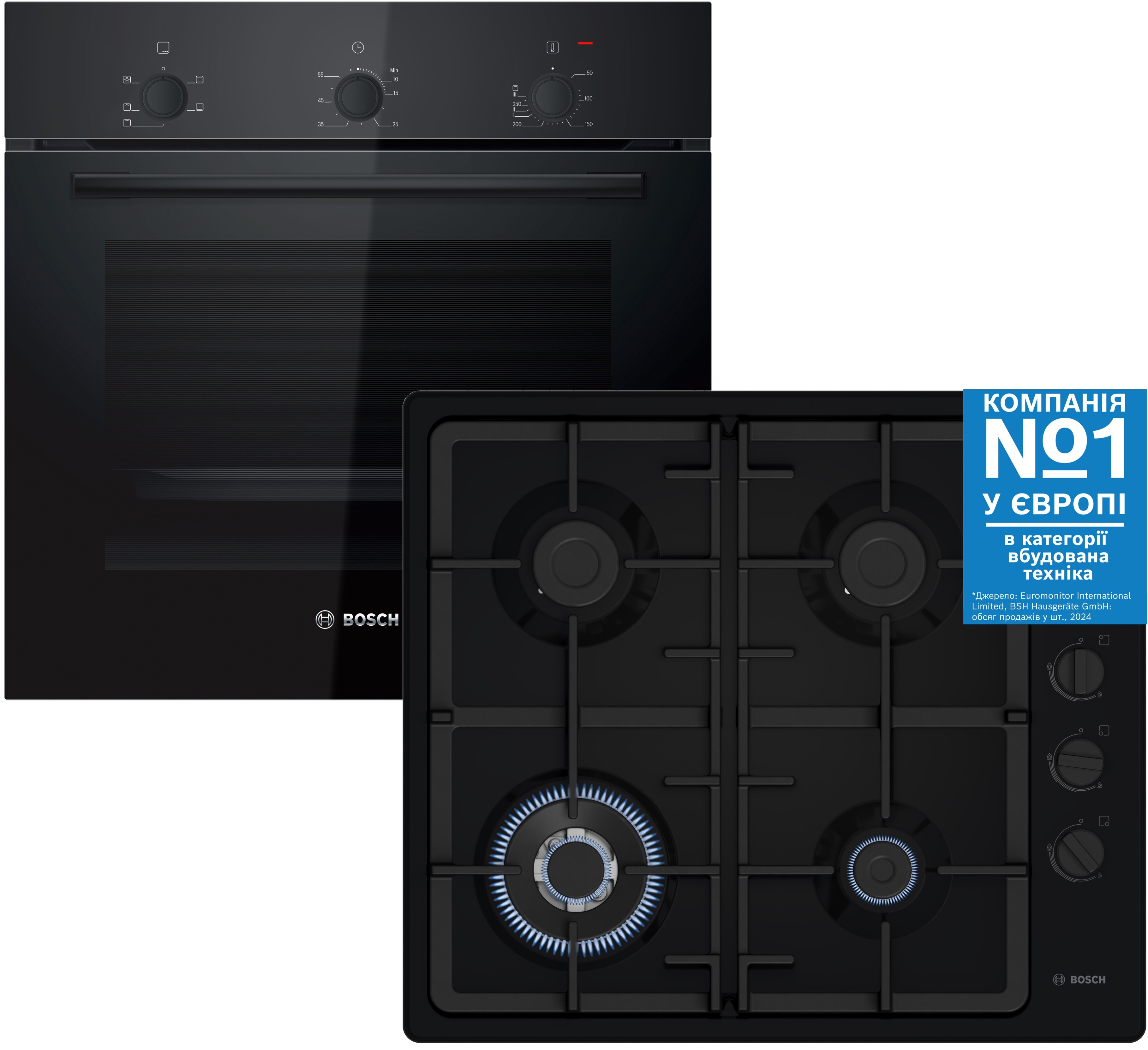 Комплект техники Bosch Духовой шкаф + Варочная панель Bosch HBF011BA1T + PBH6C6K90R - Фото 1