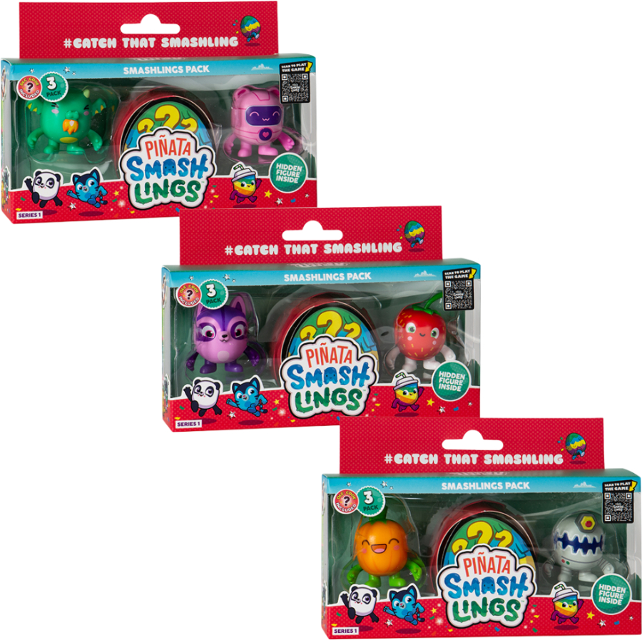 Игровая фигурка-сюрприз набор Pinata Smashlings ПОТЕШНЫЕ ГЕРОИ (3 фигурки, в ассорт.) (SL2021) - Фото 1