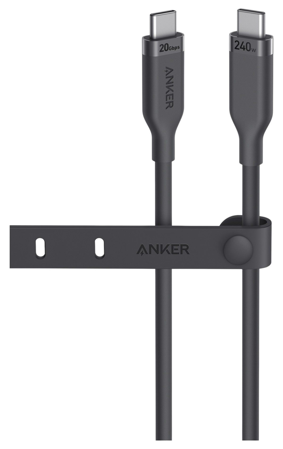 Кабель синхронизации данных Anker USB-C to USB-C - 0.9m 240W 20 Gbps 4K Video Tranfer Bio-Nylon Black (A80N1H11) - Фото 1