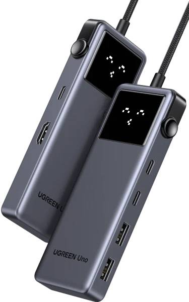 Хаб USB UGREEN CM888 USB-C to HDMI+2xUSB 3.2+2xUSB-C 3.2+PD Power Converter Gray (35998) - Фото 1