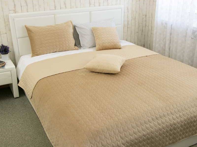 Покрывало полуторное Руно 150х220 велюр (360.55_Beige) - Фото 1