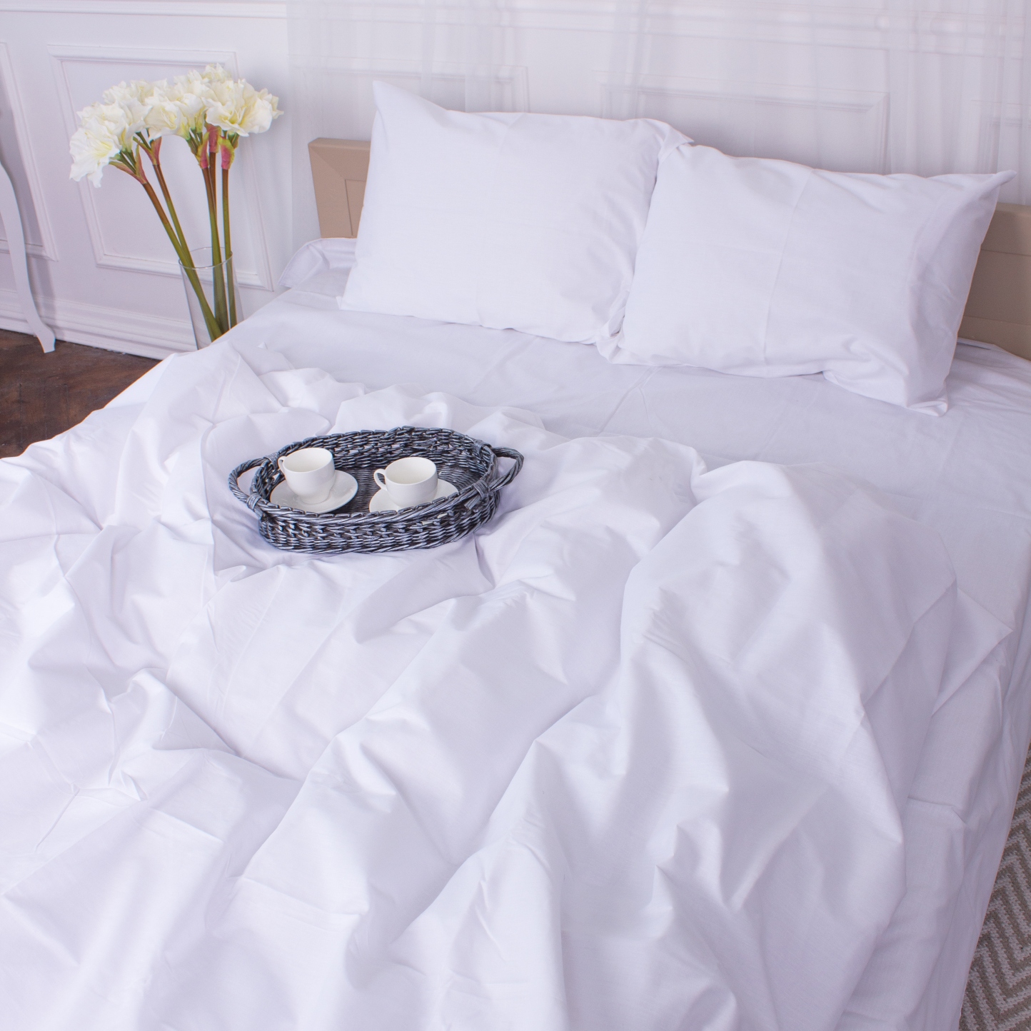 Комплект постільної білизни MirSon Бязь 11-2107 White 2х160х220 см (2200001710719) - Фото 1